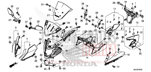 OBERER WINDLAUF (2) CBR650FAH de 2017